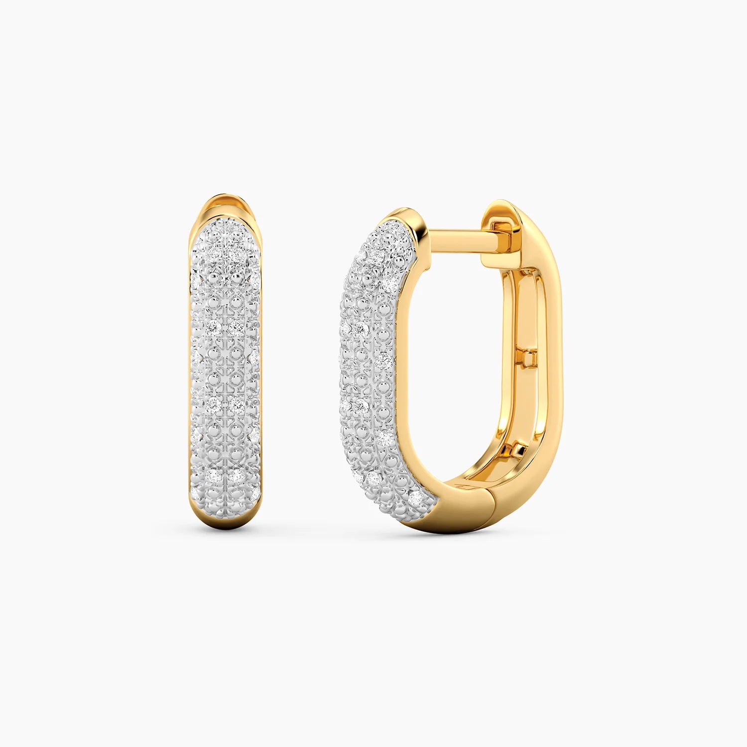 Criolla de plata bañada en oro con diamantes de laboratorio