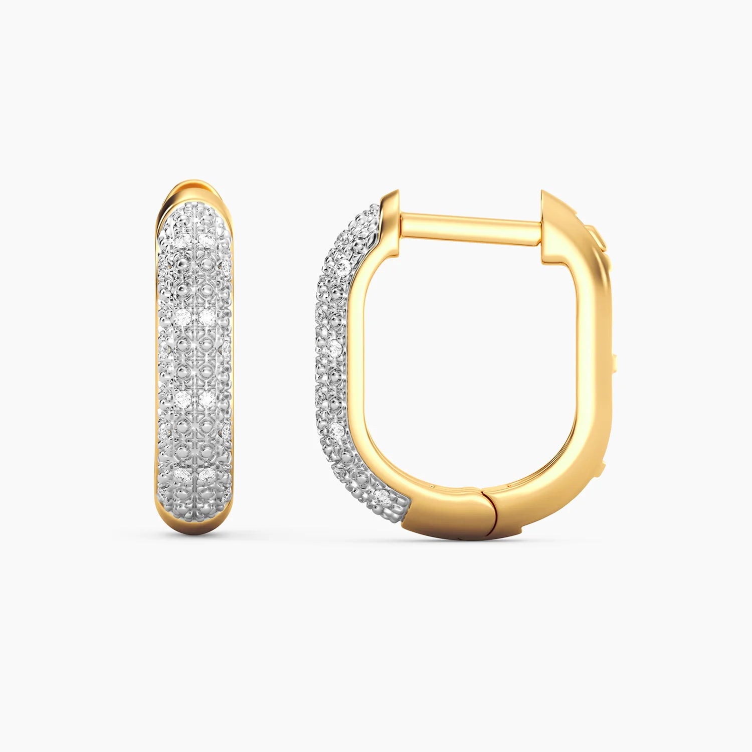 Criolla de plata bañada en oro con diamantes de laboratorio